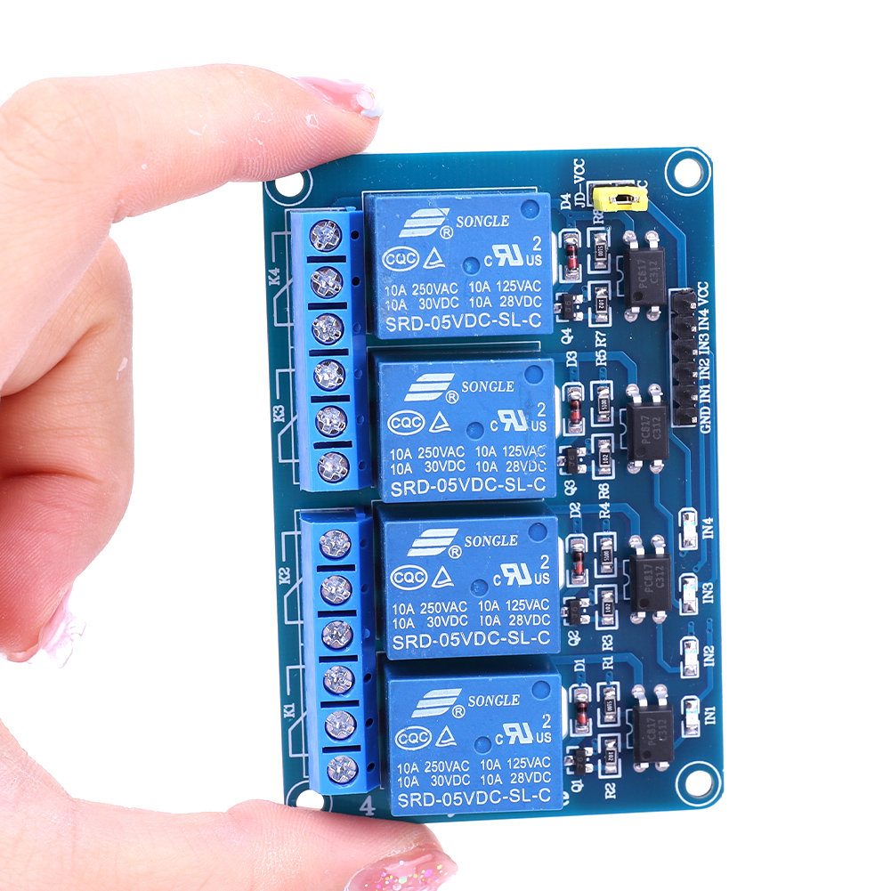 Relay Module 4 Channel - 5V 12V 4 Kanaals Relaisbord met