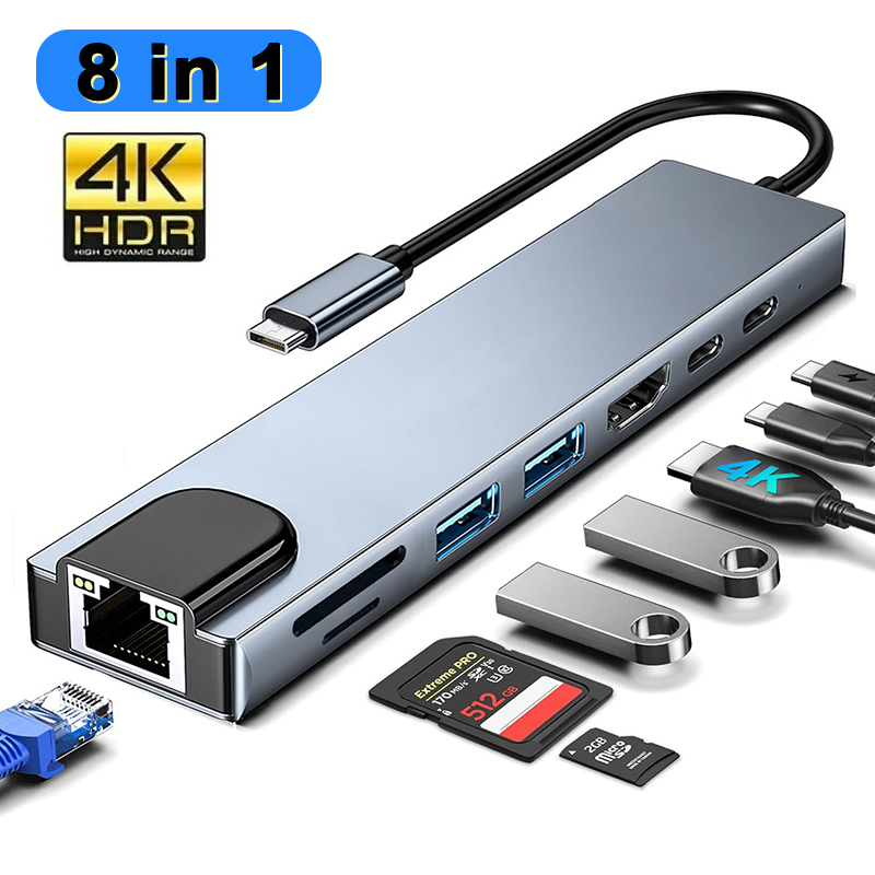 Sd Card Module - 8-in-1 USB Type C-hub voor MacBook