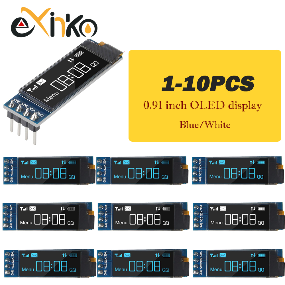 Lcd 1602 - 1-10 stuks 0,91 inch OLED-displaymodule Wit/Blauw