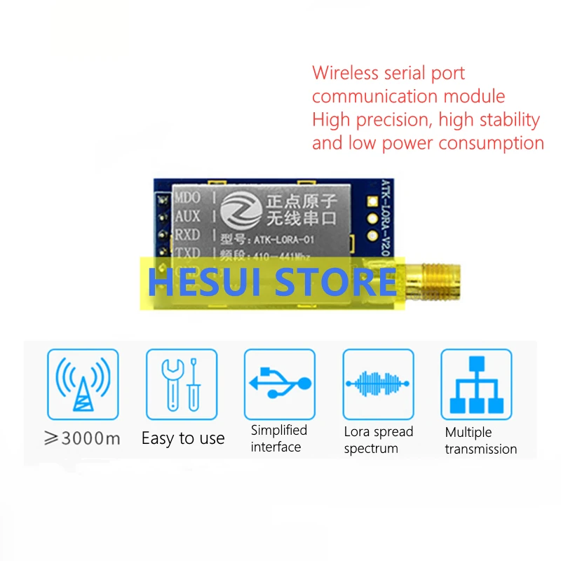 Lora Sx1278 - ATK-LORA-01 LORA-module Draadloze seriële poortcommunicatiemodule SX1278