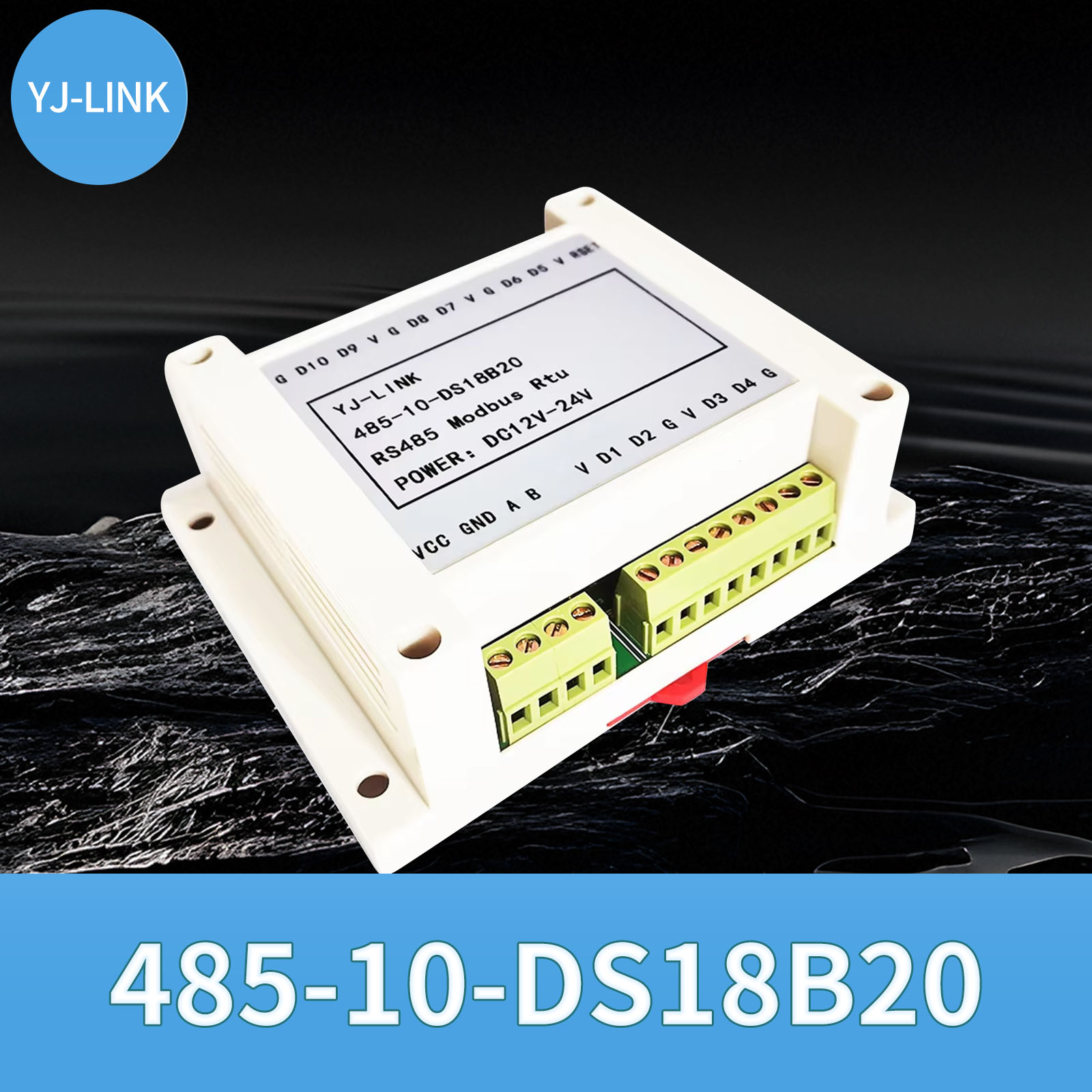 Ds18B20 - 10ch Ds18b20 Temperatuur Acquisitie Module Rs485