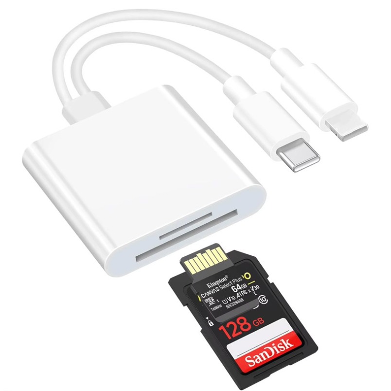 Sd Card Module - Hoge snelheid SD-kaartlezer 2-in-1 Lightning USB-C