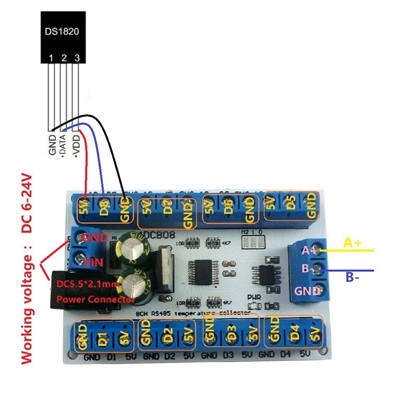 Eletechsup 8ch Ds18b20 Rs485 M - Ds18B20 recensie en prijs