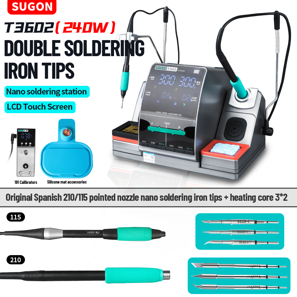 SUGON T3602 240W Soldeerstatio - Soldering Iron Temperature Probe recensie en prijs