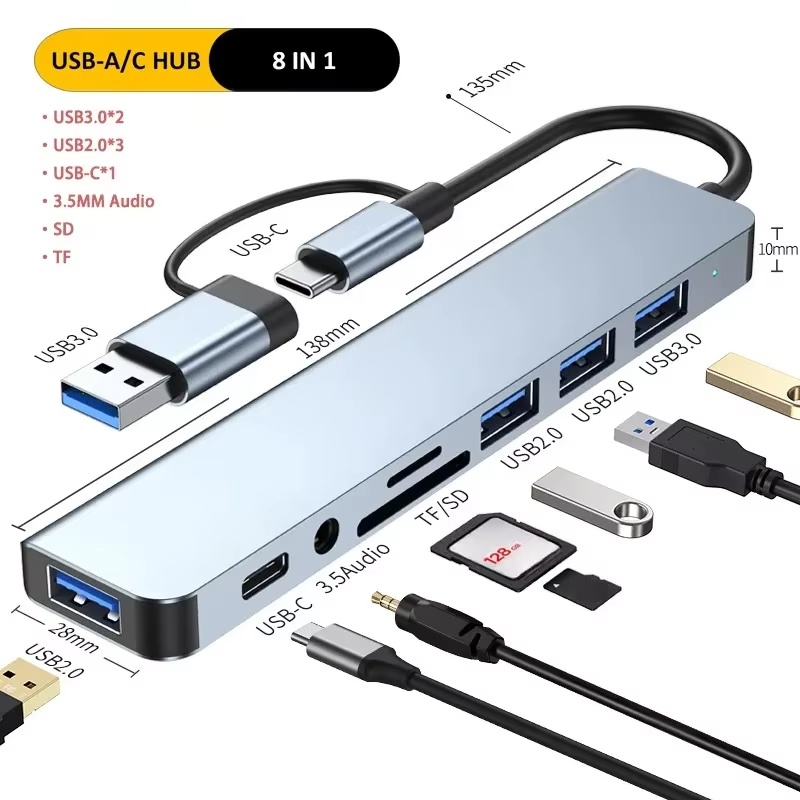 Type-C Hub USB Splitter 8-in-1 - Sd Card Module recensie en prijs