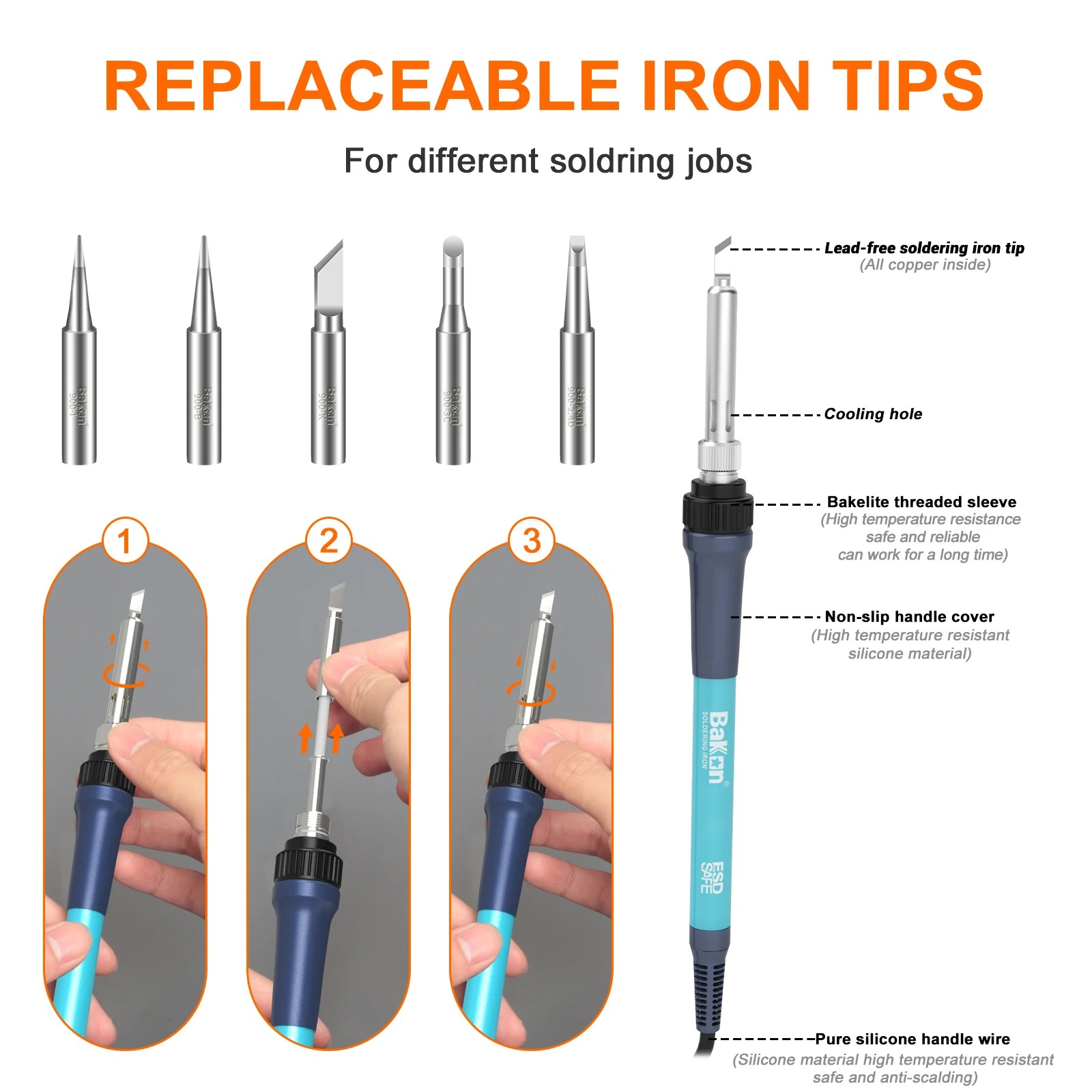 Bakon BK969 90W Soldeerstation - Soldering Iron Temperature Probe recensie en prijs